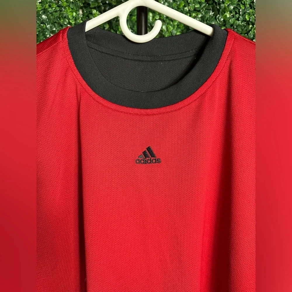 Adidas Vintage Y2K Reverseable Red and Black Basketball Jersey